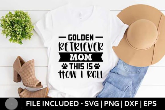 Dog SVG - Golden Retriever Mom This is H Graphics and T-Shirt Designs