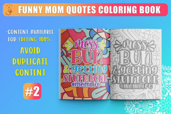 Funny Mom Quotes Coloring Book KDP SVG Graphics and Kdp Interiors