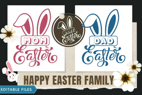 Happy Easter Family Mom Dad Baby Graphics and Print Templates Review