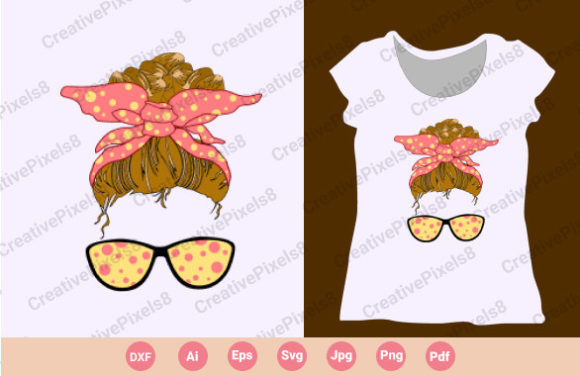 Messy Bun Set Vector. Mom Life Vector