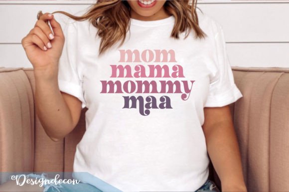 Mom Mama Mommy Maa Retro Sublimation SVG Graphics and T-Shirt Designs