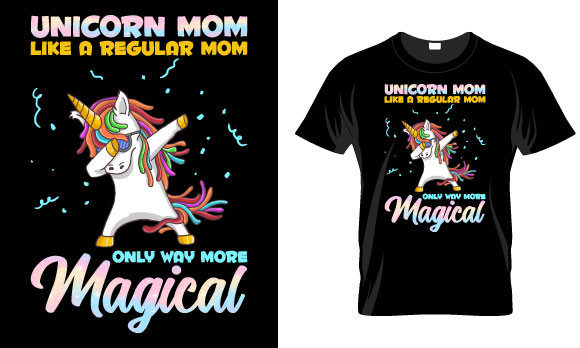 Mother s Day T Shirt Design - Unicorn Graphics and Print Templates